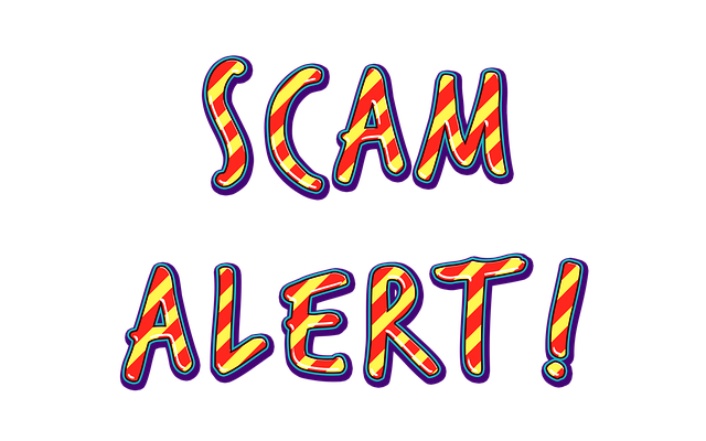 SCAM ALERT 詐欺注意の文字